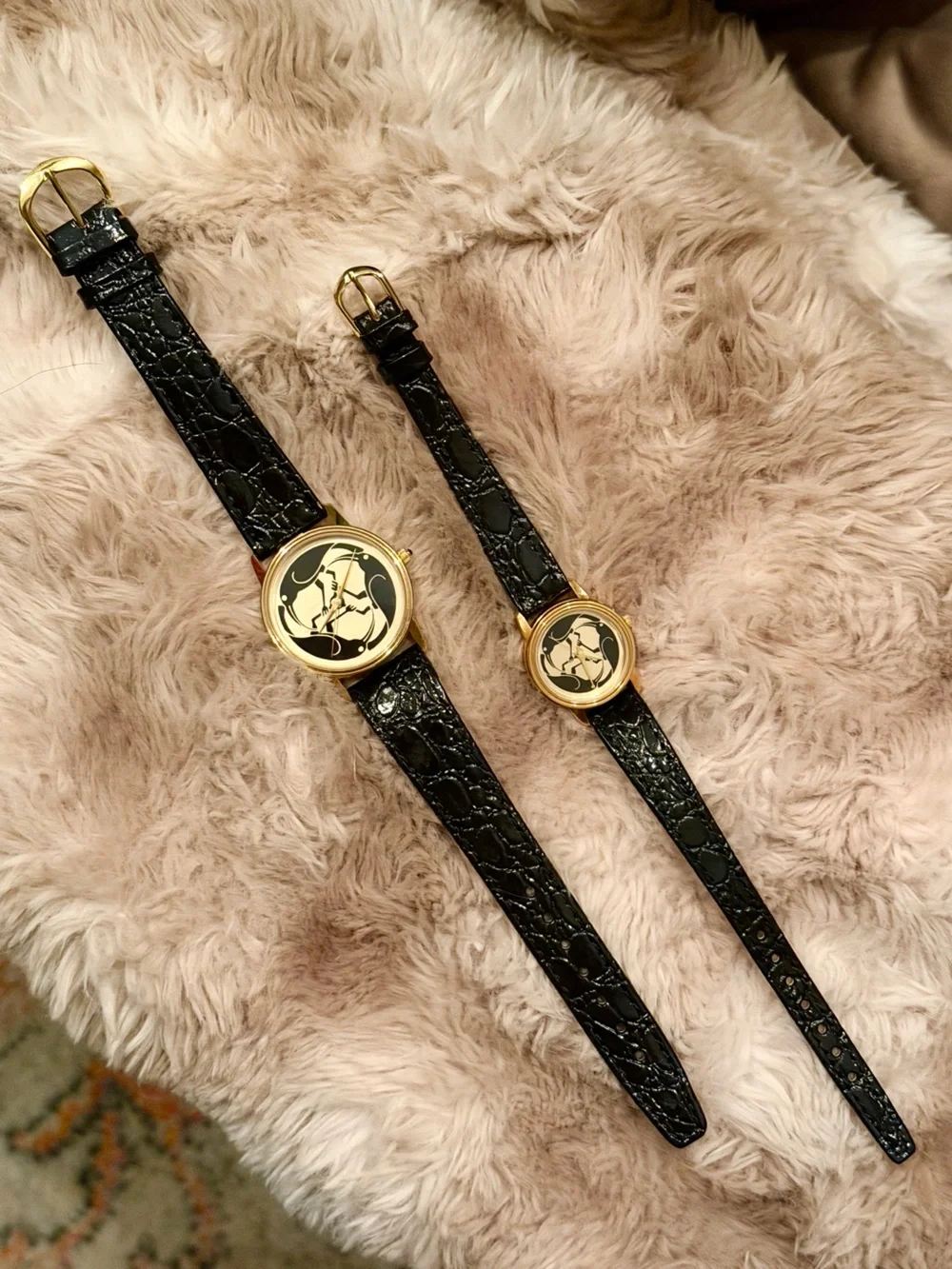 Crow Raven Gold tone Jewelry Dark Academia Black Leather Watch